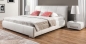 Preview: Design Luxus Lounge Polsterbett Doppelbett Futon-Bett Leder Weiß SL03 NEU!