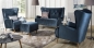 Preview: Design Luxus Lounge Sofa Landschaft Couch Polster Garnitur Stoff Blau SL26 NEU!