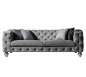 Preview: Design Luxus Lounge Sofa Landschaft Couch Polster Garnitur Leder Grau SL28 NEU!