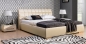 Preview: Design Luxus Lounge Polsterbett Doppelbett Futon-Bett Leder Beige SL30 NEU!
