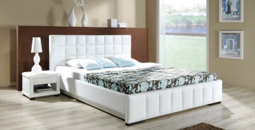 Design Luxus Lounge Polsterbett Doppelbett Futon-Bett Leder Grau SL16 NEU!