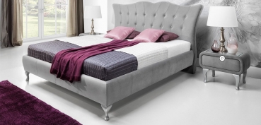 Design Luxus Lounge Polsterbett Doppelbett Futon-Bett Leder Weiß SL25 NEU!