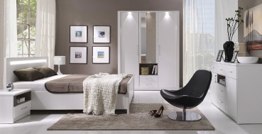 Design Luxus Schlafzimmer Set Stilmöbel Edelholz Komplett Weiß SL37 NEU!