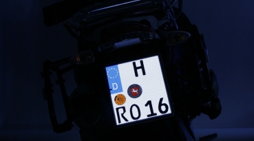 G-elumic selbstleuchtendes Kennzeichen Leuchtkennzeichen + Prägung Motorrad NEU!