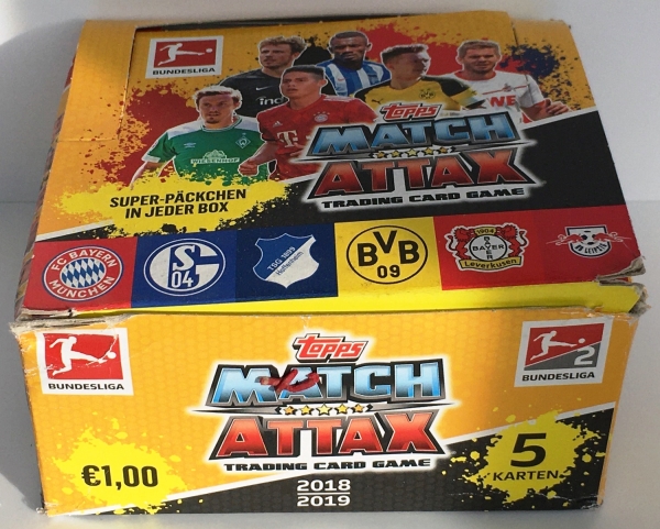 Topps Match Attax Bundesliga 2018/2019 Display 50 Booster = 250 Sammelkarten TCG