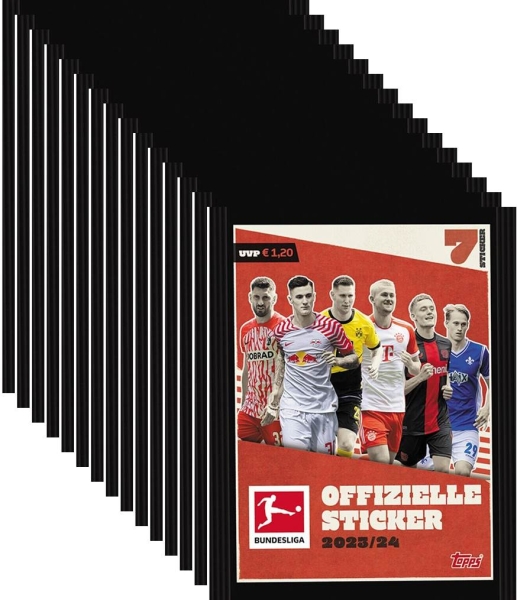 Topps Bundesliga 2023/2024 Fußball 50 Tüten = 350 Sammel-Sticker NEU!